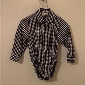Jack Thomas blue gingham bodysuit 24 M